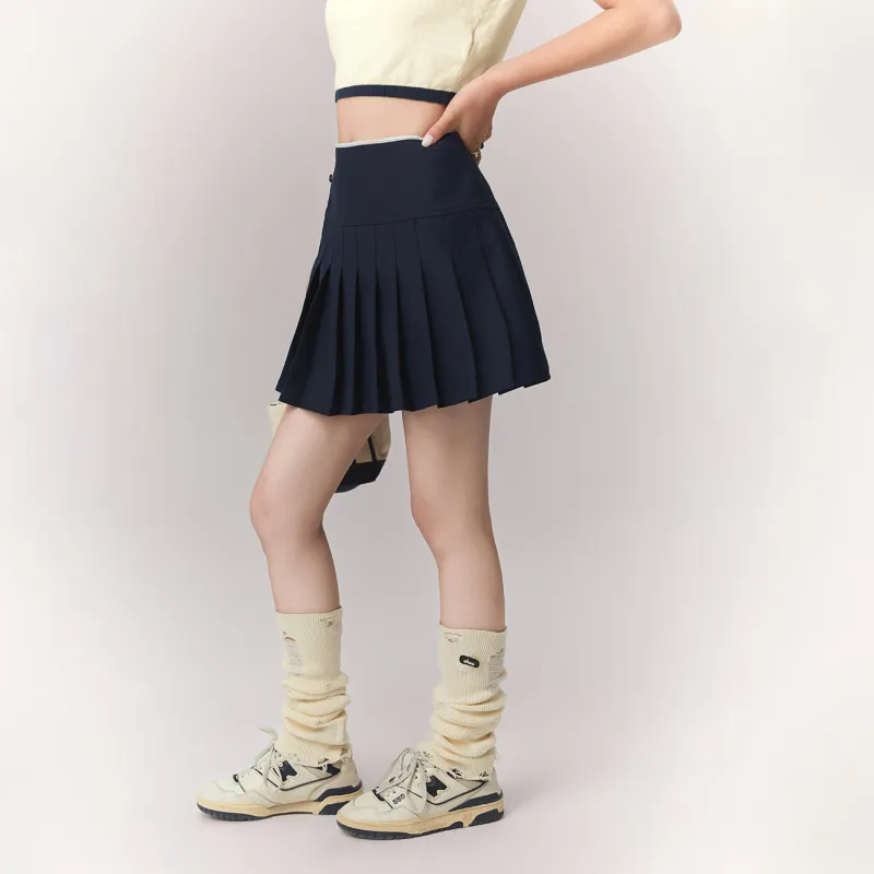 CHUU Casual Short Skirts Women's Navy Blue-3
