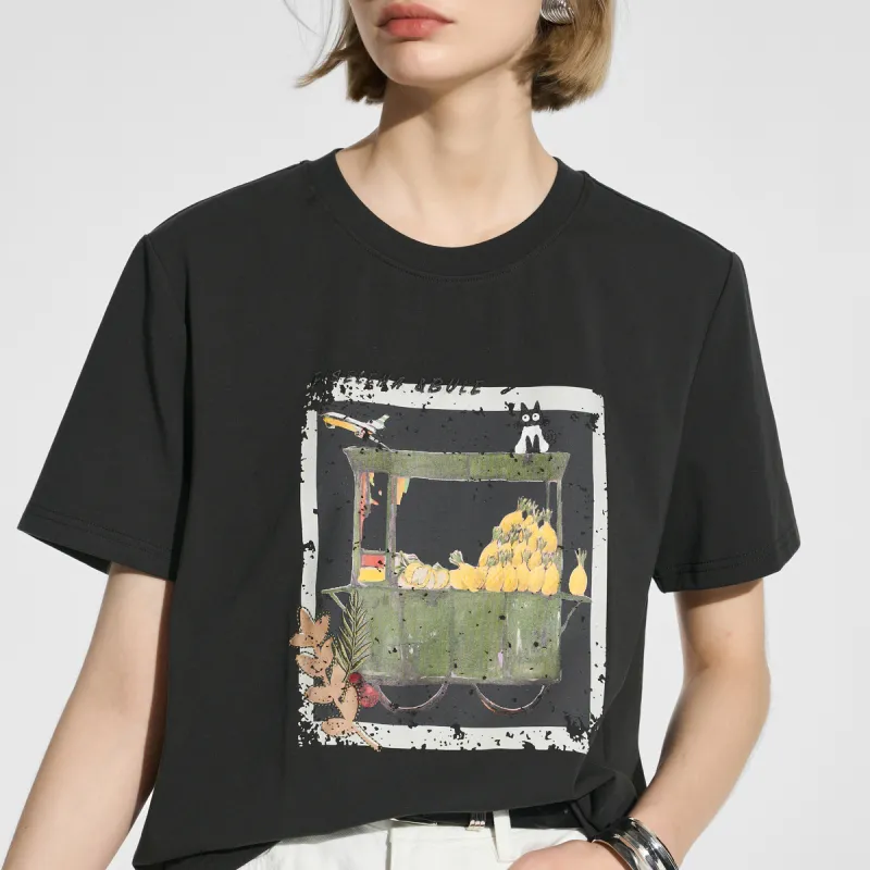 Bethine ['Pineapple' Calm And Unperturbed] T Shirts Women's Dark Gray-3
