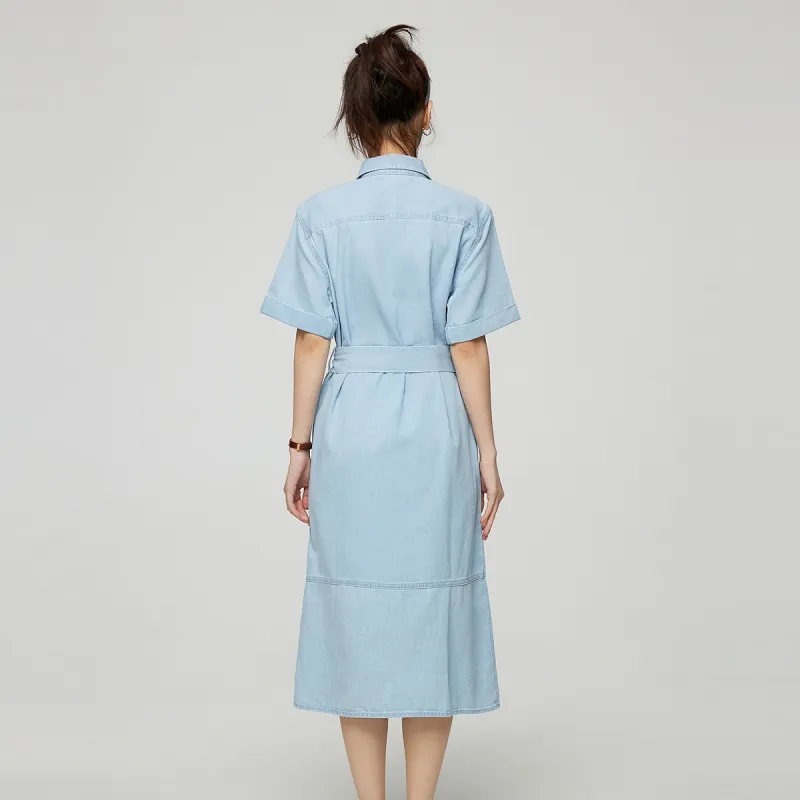 Teenie Weenie Short Sleeved Dress Women's Light Blue-2