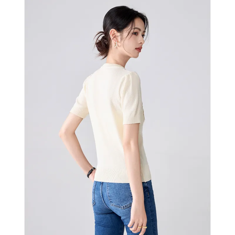 Love Elaine Summer Knitwear Slim Fit Women's Apricot-3