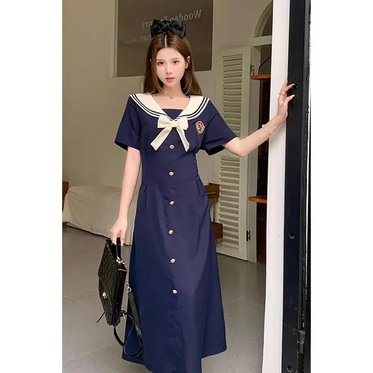 XIANSINIAO Short Sleeved Dress Women's-5
