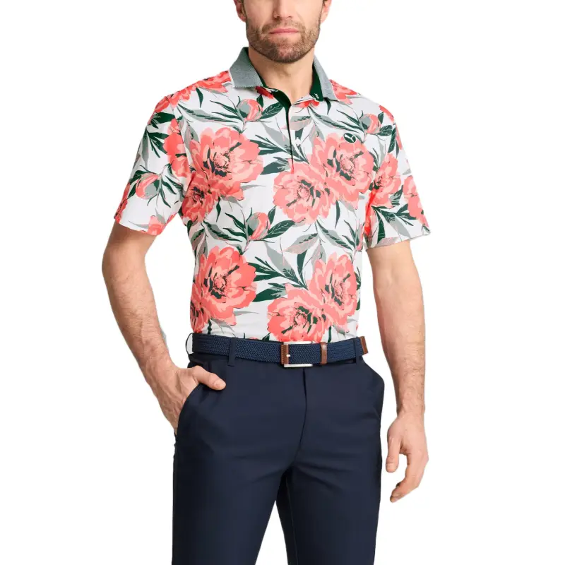 PUMA MATTRGolf T Shirt Men's Red And White Floral-2
