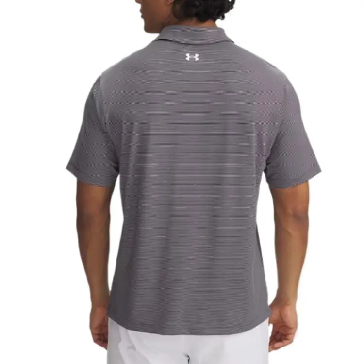 Under Armour Collegiate UA Tee 2 Green Bridge Stripe Polo Shirt Men's Gray-2