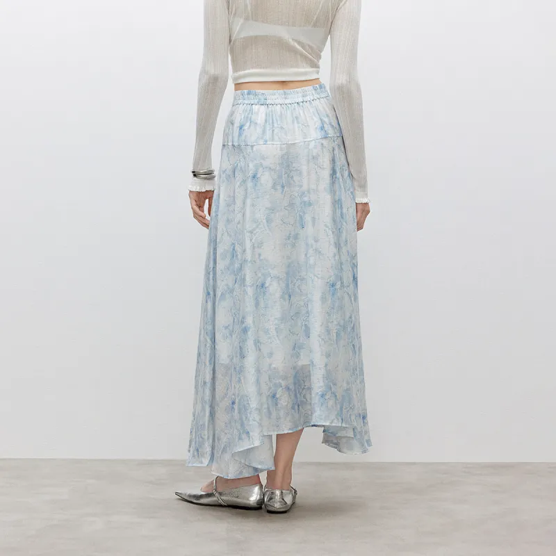 ONLY Casual Long Skirts Women's H3J Ili Tie Dye Blue-4