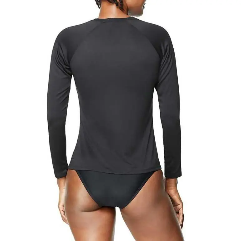Speedo Long Sleeve Swim Tee Black Two Piece Swimsuit Women's-1