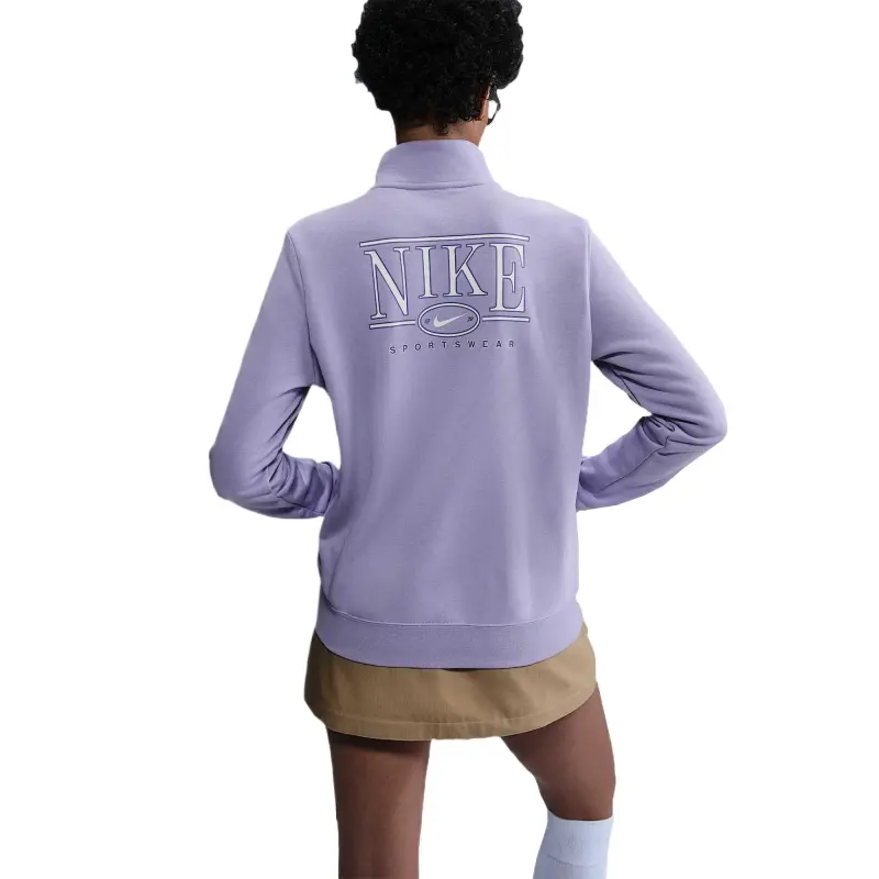 Nike Sportswear Club Fleece Women's Mock Neck 1/2 Zip Graphic Top-0