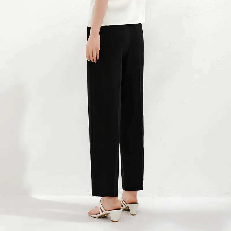 JZ. ANNAKRO Casual Pants Women's Plain Black-3