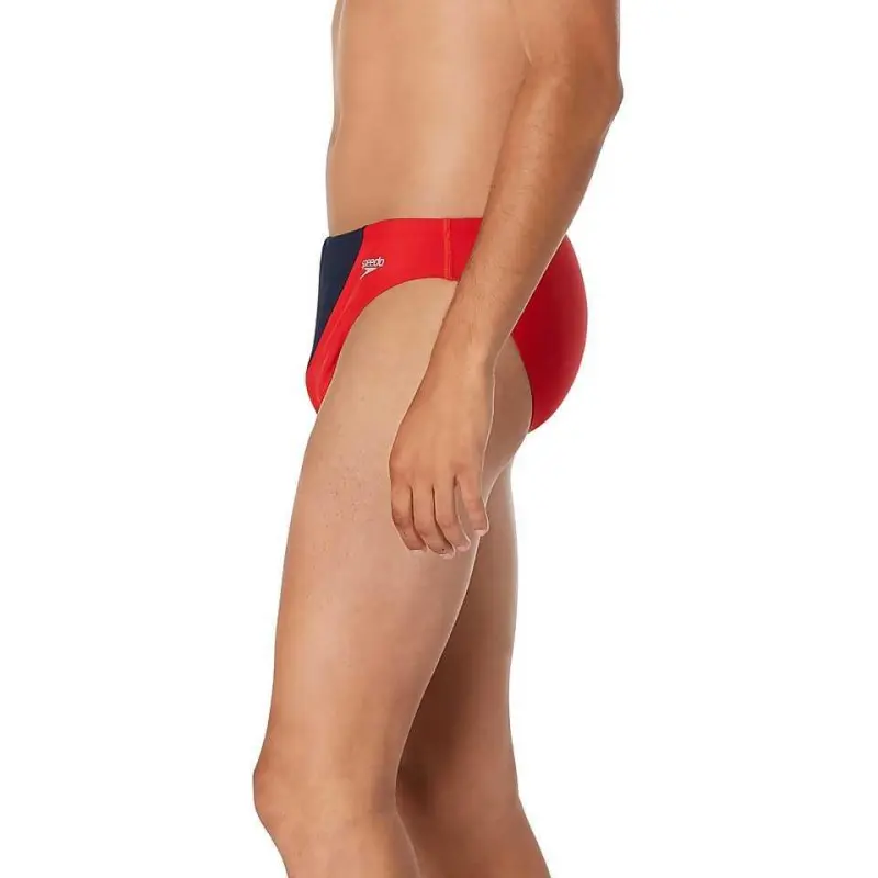 Speedo Colorblock Beachstar Brief 2' Navy Swimming Shorts Men's-5