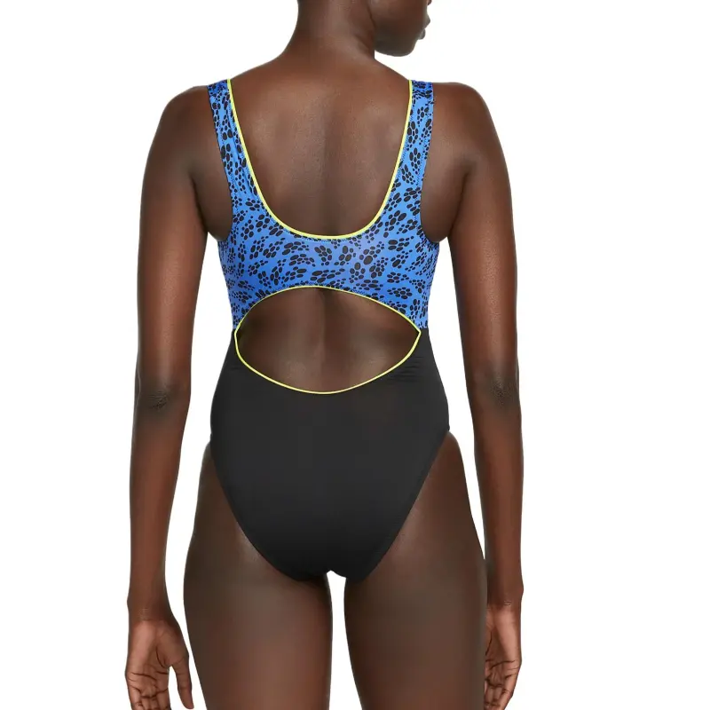 Nike SS22 Party Dots Swim Party Dots Cutout One-piece Swimsuit Women's Pacific Blue-1