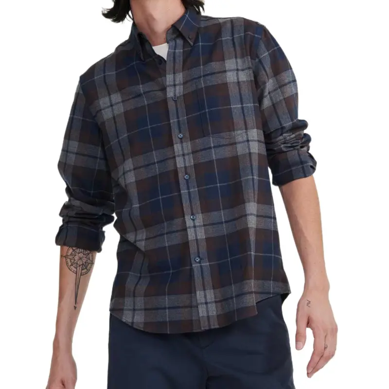 AIGLE Flanel Check Long Sleeve Shirt Men's-9