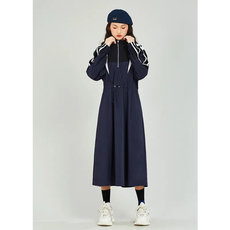 MUGUOGUOMU Long Sleeved Dresses Women's Collegiate Blue-1