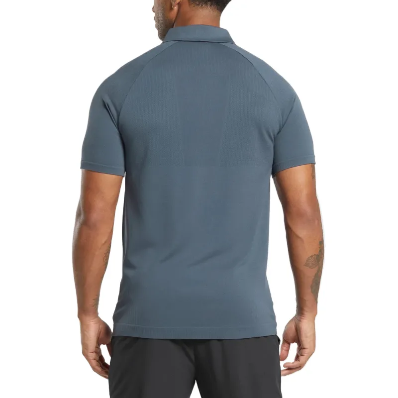 GYMSHARK Seamless Polo Shirt Polo Shirt Men's Blue-1