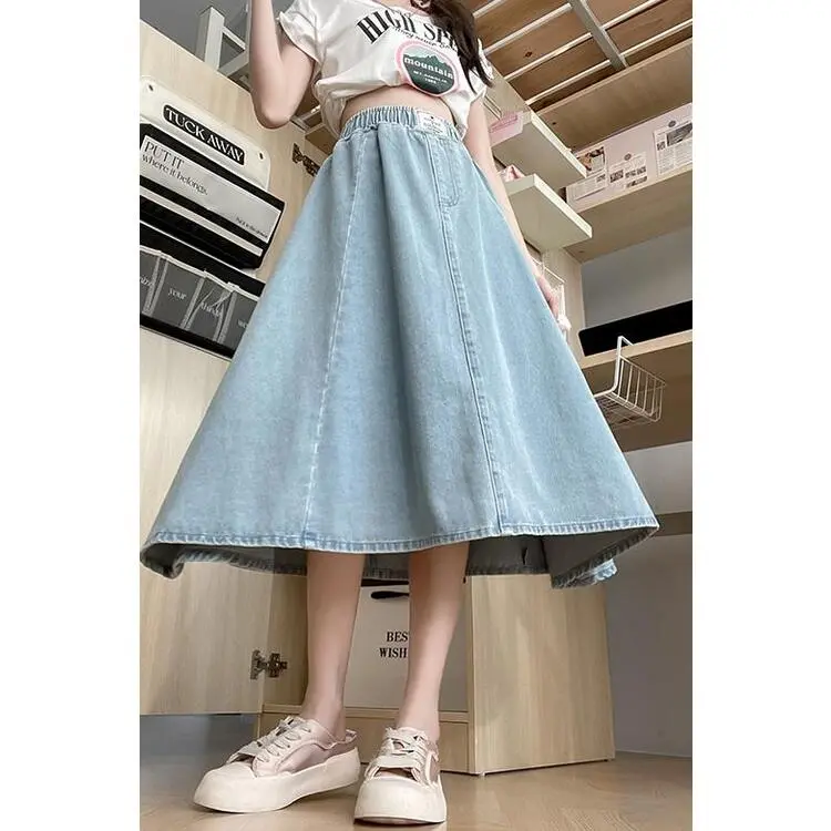 XIANSINIAO Denim Long Skirt Women's-6
