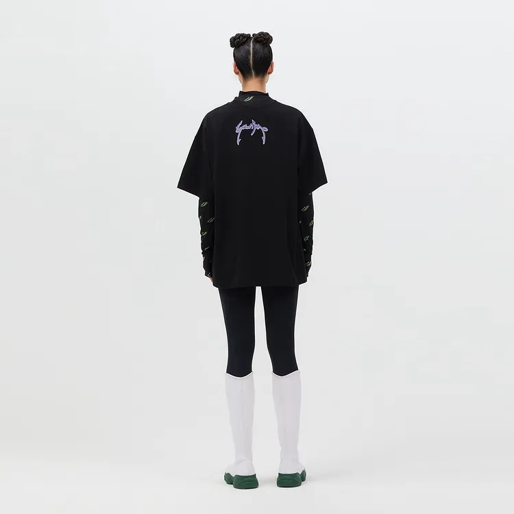 UPON PRO Straight Elbow Length Sleeved T Shirt Women's Black-2