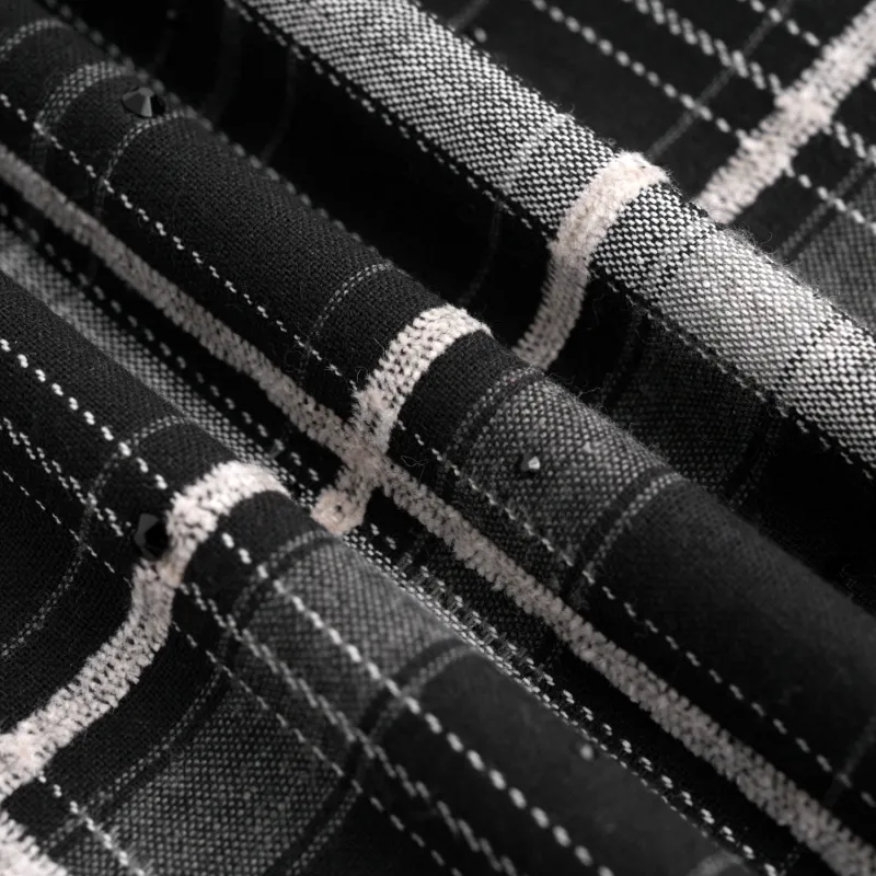 TCH Shirt Unisex Black White Plaid-4