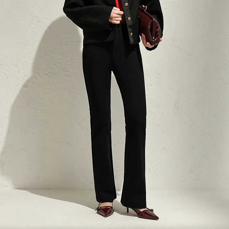 JZ. ANNAKRO Casual Pants Women's Plain Black-2