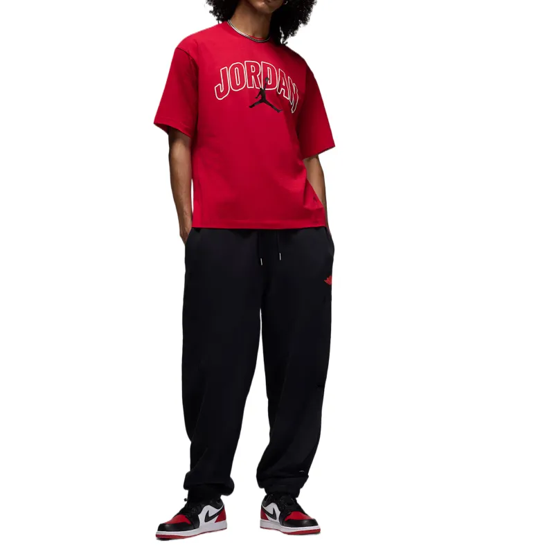 Jordan Brooklyn T Shirts Men Gym Red/Canvas/Black-2
