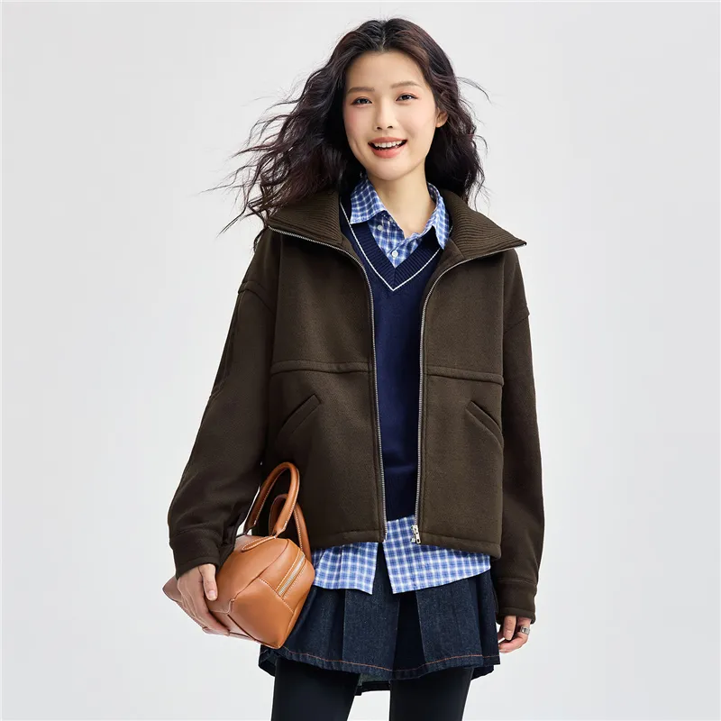 UNIQLO Coat Women's Chocolate Brown-2