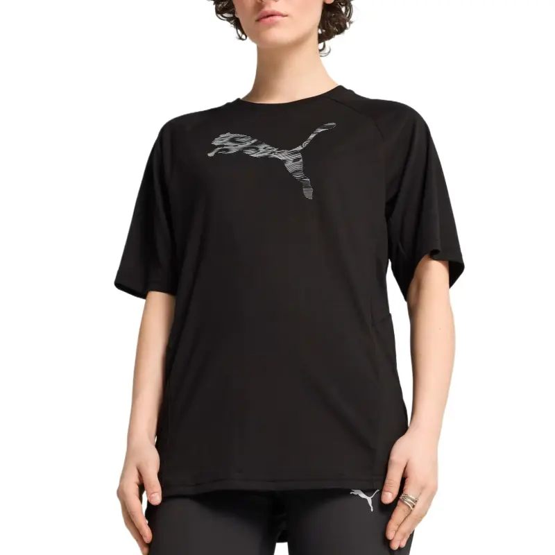 PUMA EVOSTRIPE Raglan Sleeve T Shirt Women's Black-2