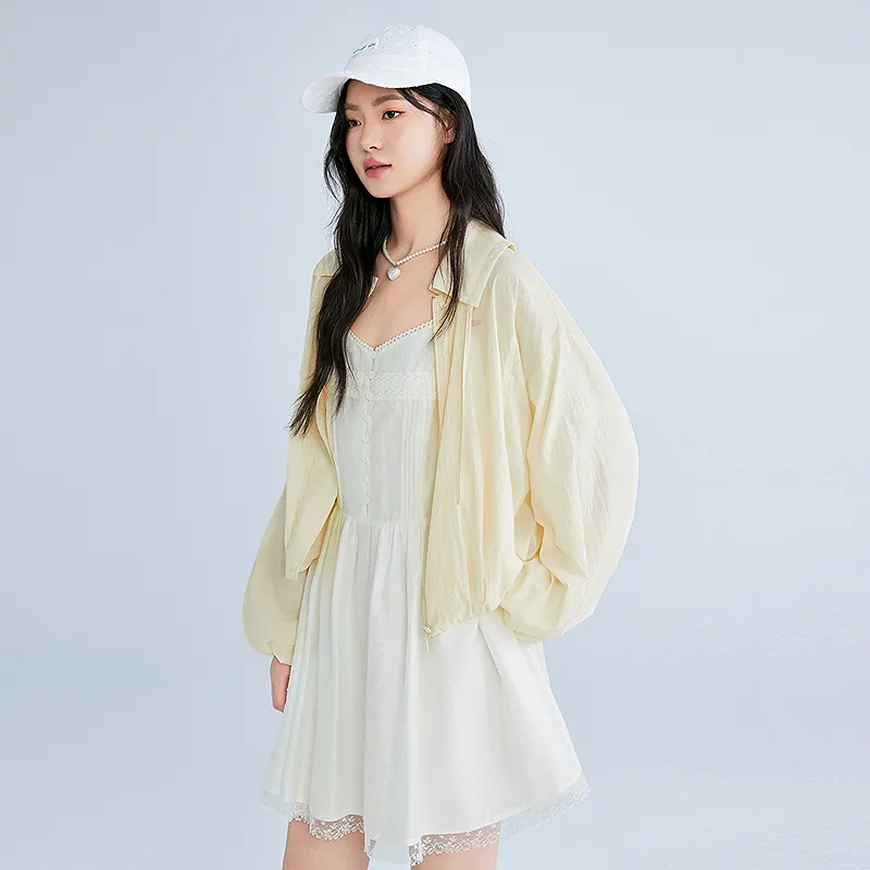 LEDIN Cropped Coat Women's Almond Oil Yellow-2