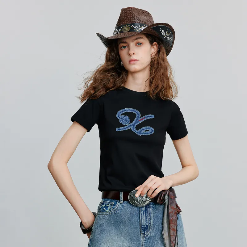 Initial Language T Shirt Women's-2