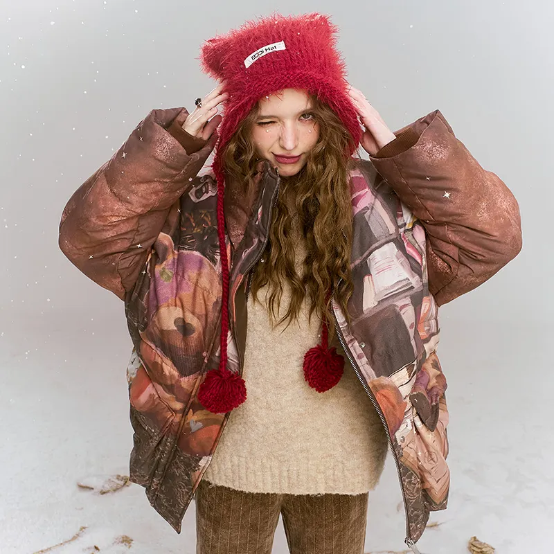 ELF SACK Down Jacket Women's Vintage Brown Coffee-5