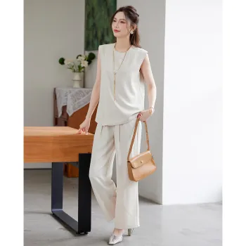 TERRE BLEUE Casual Suit Loose Fit Women's Ecru