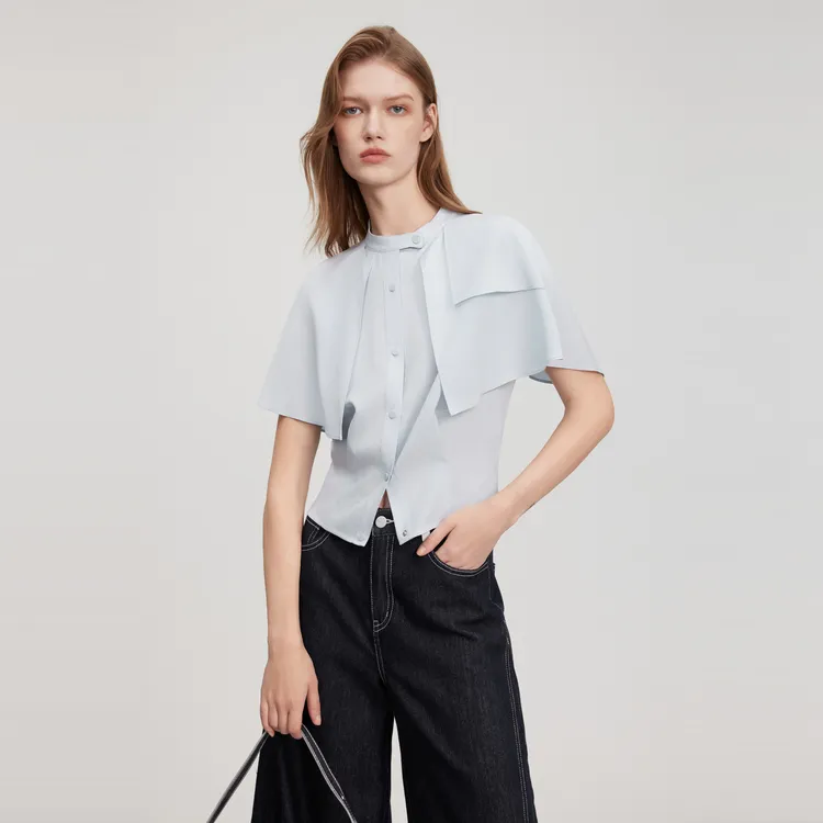 ELLE Shirts Women's Light Blue-2