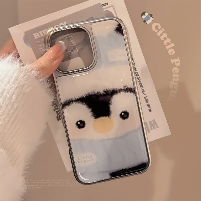 QIZHENG TPU Material Cute Penguin Creative Phone Case Compatible With Apple 16 Pro Max/15/14/13/12/11-3