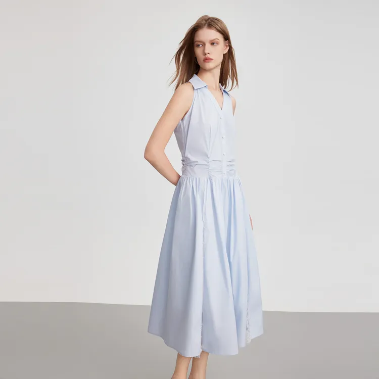 ELLE Sleeveless Dresses Women's Blue-3