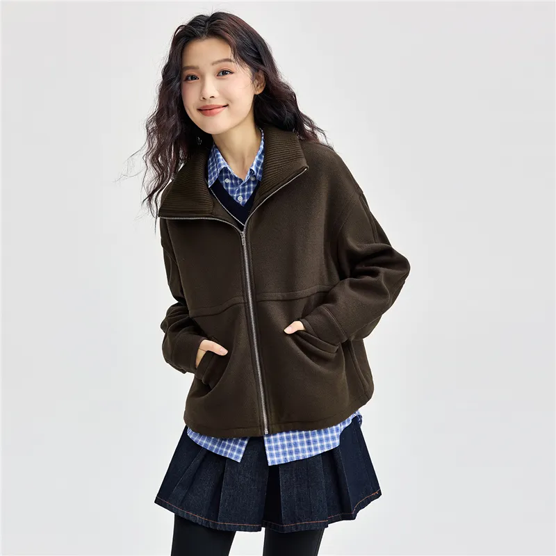 UNIQLO Coat Women's Chocolate Brown-5