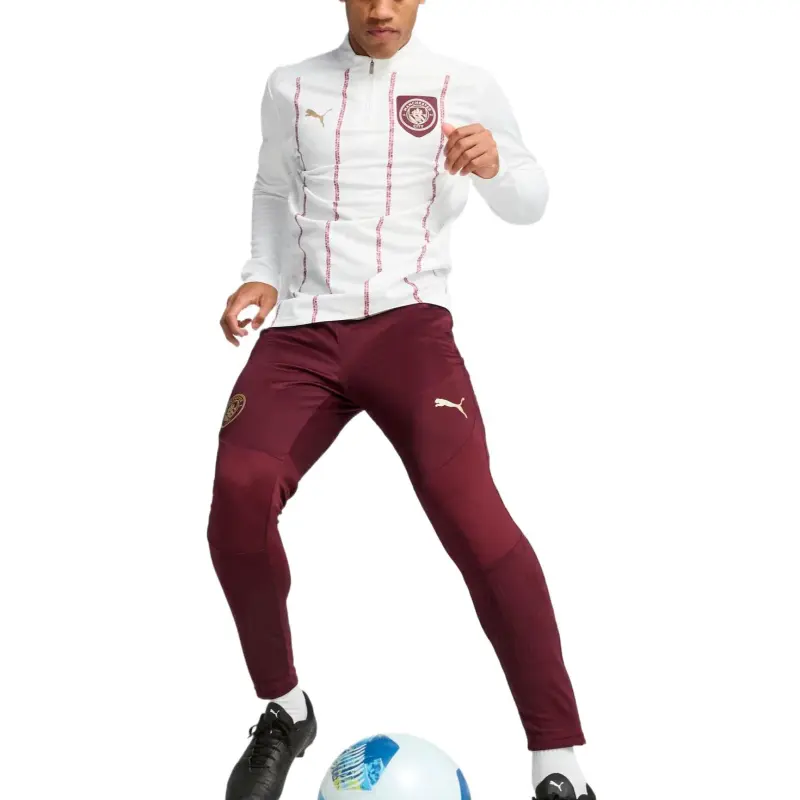 PUMA Manchester CityQuarter Zip Soccer Jersey Men's White-4