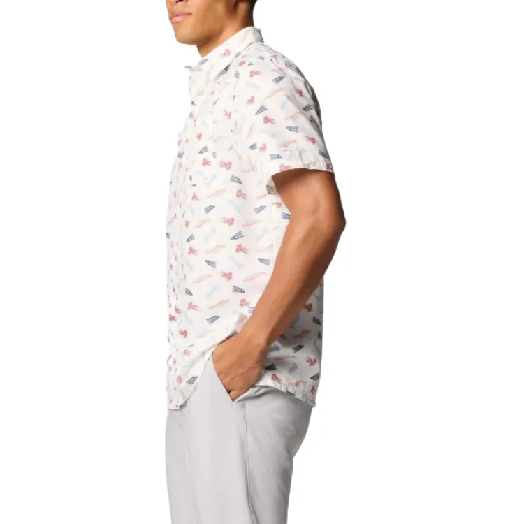 Columbia Shirt Men's White Pink Aphid Pride-2