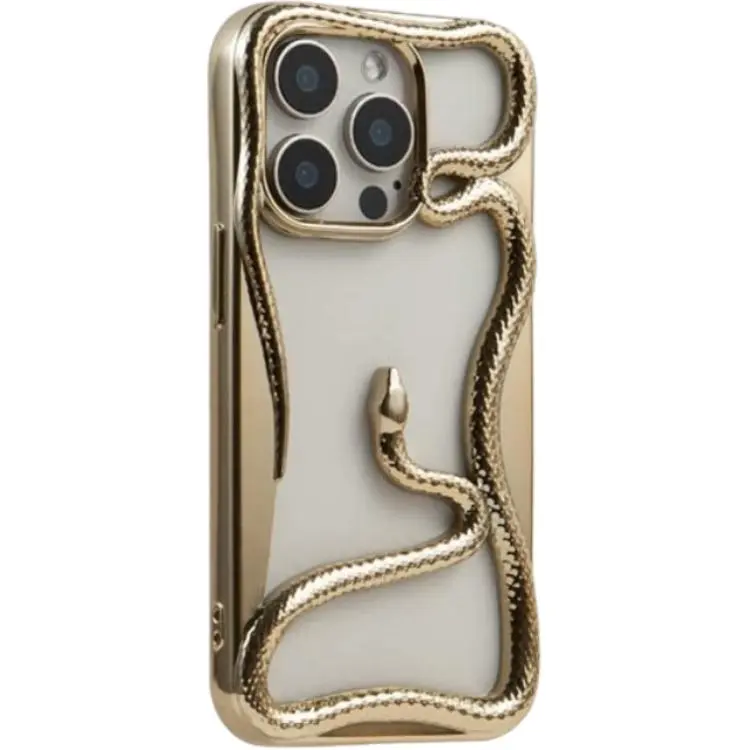 Sopi TPU Material Cut Out 3D Effect Snake Phone Cases Compatible With IPhone 16/15 Pro Max/Apple 13/14 Pro/Max-3