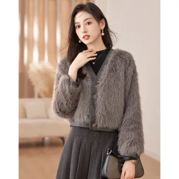 Like The Age Of Water Velvet feel Coat Slim Fit Women's Gray