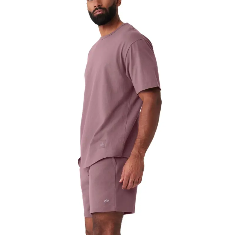 Alo Yoga Society Crewneck Tee T-Shirt Men's Wood Rose-2
