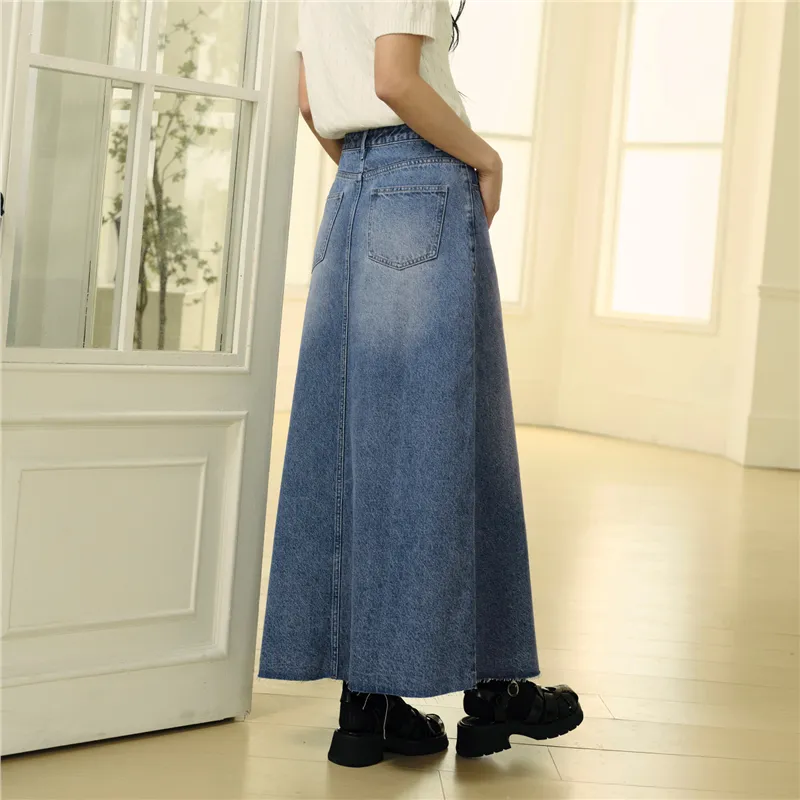 UNIQLO Denim Long Skirt Women's-7
