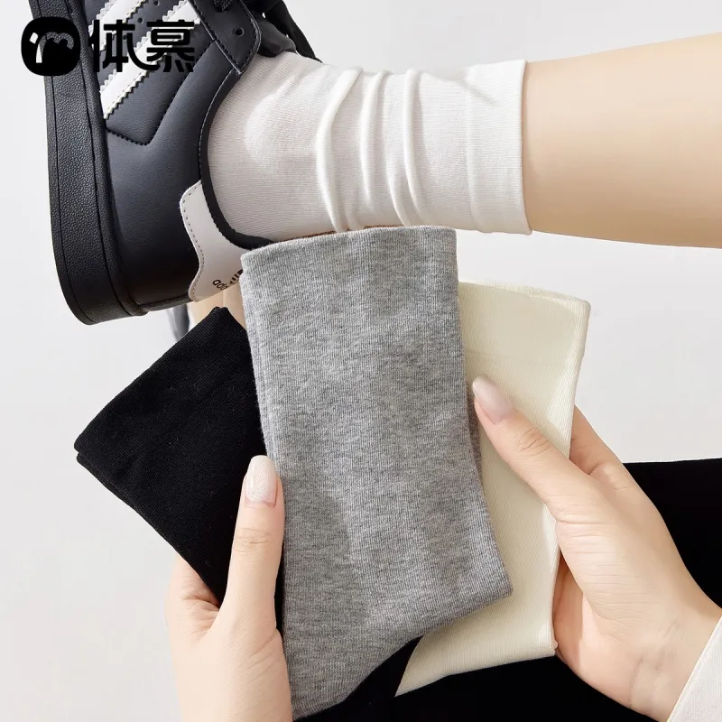 Temooues Mid-Calf Socks Women's Combo Set-2