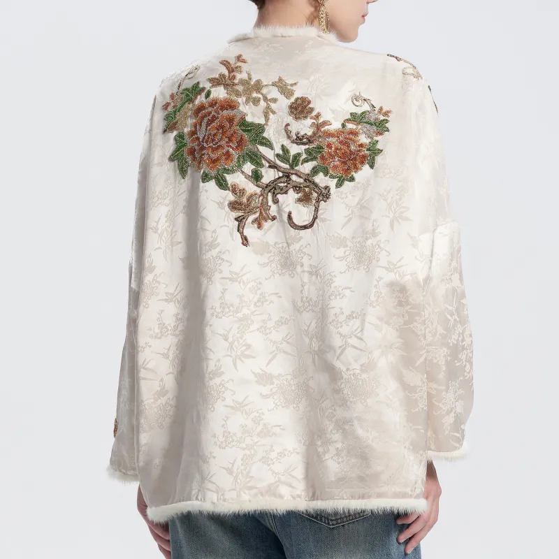 TCH Cropped Coats Women's Beige-6