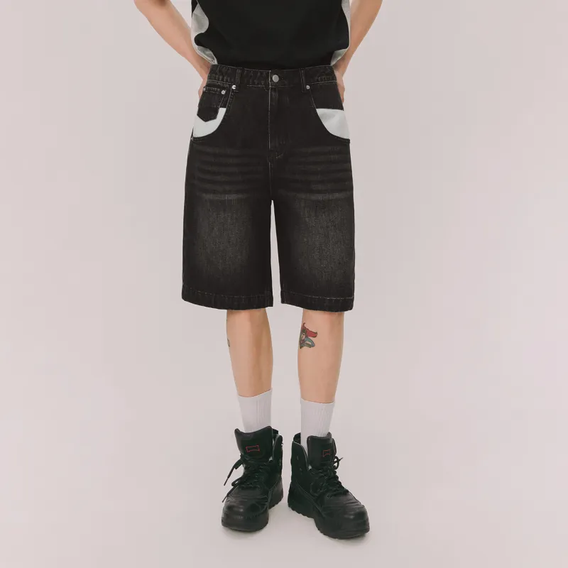 NO ONE ELSE Denim Shorts Unisex-4