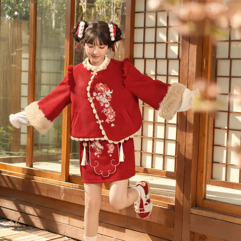 SNBL Two Piece Skirt Sets Women's Coat+Skirt-3