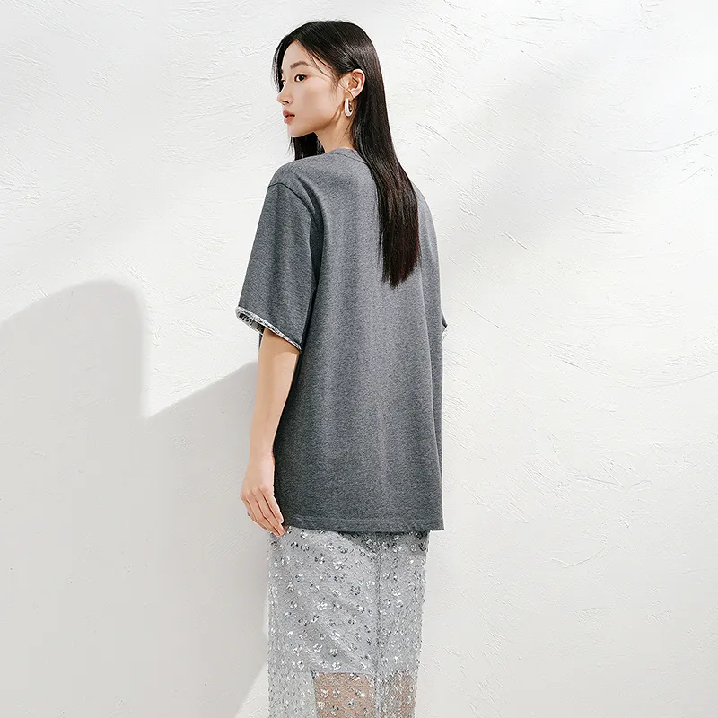 JZ. ANNAKRO T Shirts Women's Gray-3