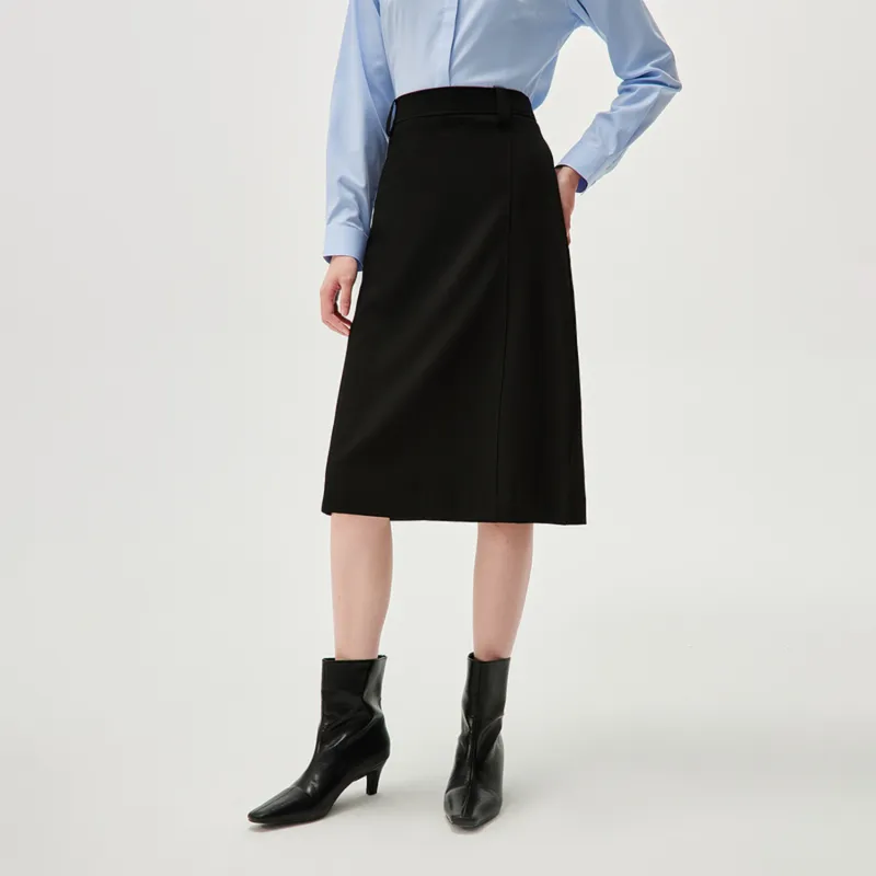 HLA Casual Long Skirts Women's Black X4-2