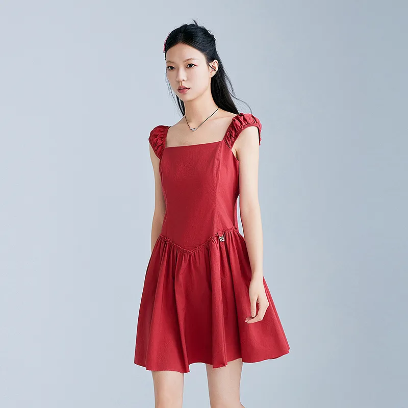 LEDIN Sleeveless Dresses Women's Cherry Red-4