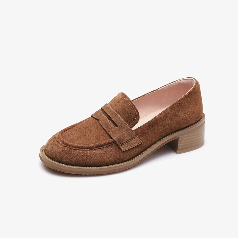 LE SAUNDA Loafers Women's Apricot Pink/Coffee Brown-5