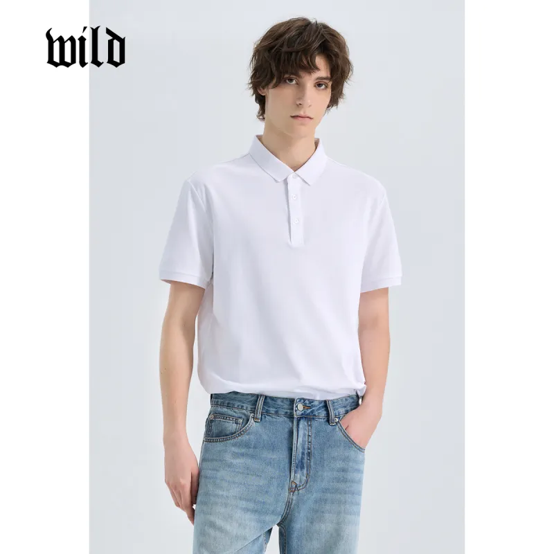 WILD LEADER Polo Shirts Men Minimalist White[TW5118141]-4