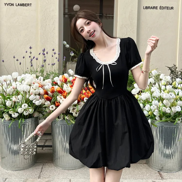 BEAUTIFUL CONFESSION Short Sleeved Dress Women's Black-2