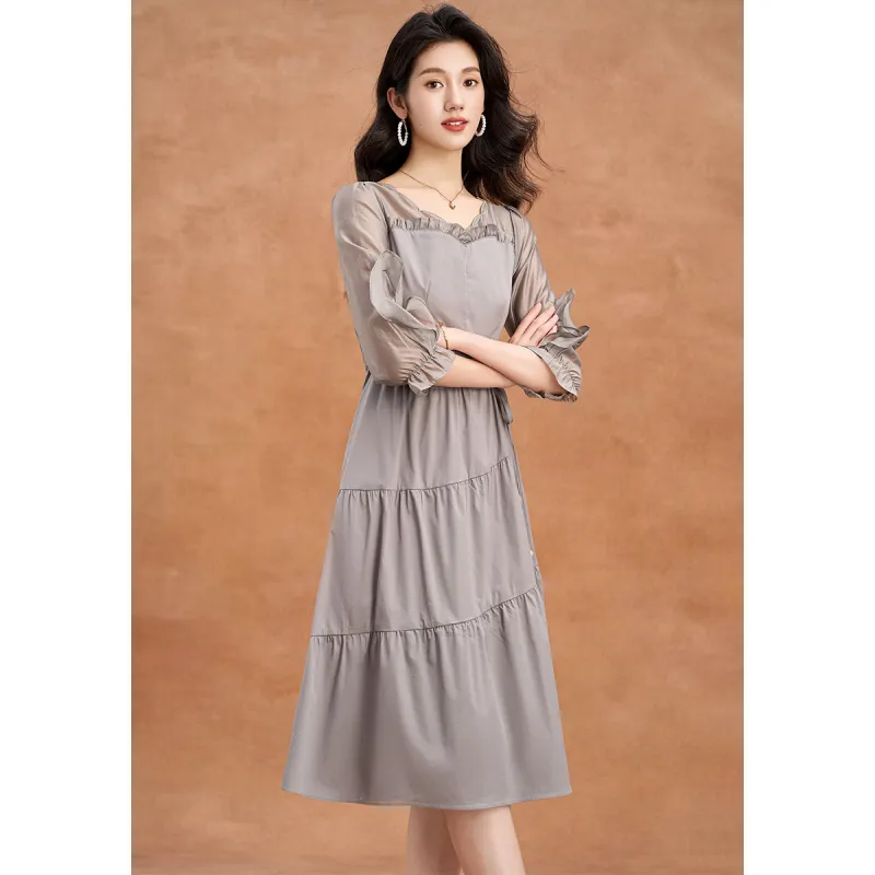 Mylan Long Sleeved Dress Women's Gray-1