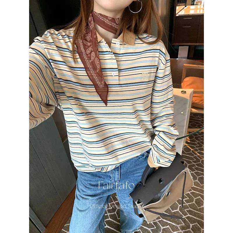 FAIRFAFO Spring T Shirt Women's Beige Apricot-2