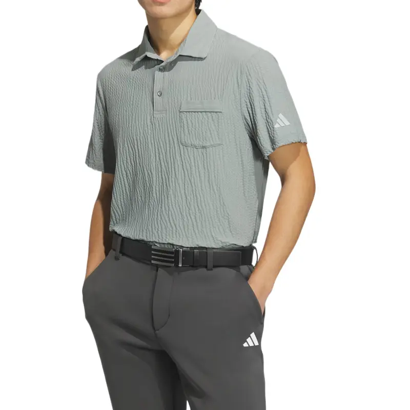Adidas Polo Shirt Men's Silver Gray Green-1